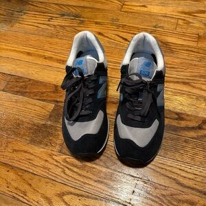 New Balance*J Crew Men's Navy and Gray Sneakers with Blue Accents